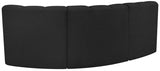 Arc Boucle Fabric 3pc. Sectional Black from Meridian - Luna Furniture