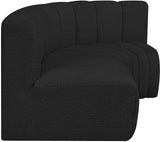 Arc Boucle Fabric 3pc. Sectional Black from Meridian - Luna Furniture