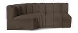 Arc Boucle Fabric 3pc. Sectional Brown from Meridian - Luna Furniture