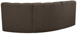 Arc Boucle Fabric 3pc. Sectional Brown from Meridian - Luna Furniture