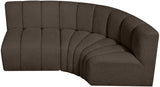 Arc Boucle Fabric 3pc. Sectional Brown from Meridian - Luna Furniture