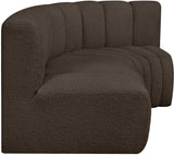 Arc Boucle Fabric 3pc. Sectional Brown from Meridian - Luna Furniture