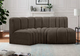 Arc Boucle Fabric 3pc. Sectional Brown from Meridian - Luna Furniture