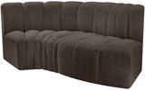 Arc Boucle Fabric 3pc. Sectional Brown from Meridian - Luna Furniture