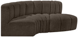 Arc Boucle Fabric 3pc. Sectional Brown from Meridian - Luna Furniture