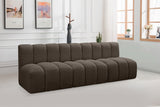 Arc Boucle Fabric 3pc. Sectional Brown from Meridian - Luna Furniture