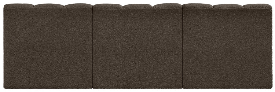 Arc Boucle Fabric 3pc. Sectional Brown from Meridian - Luna Furniture