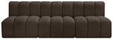 Arc Boucle Fabric 3pc. Sectional Brown from Meridian - Luna Furniture