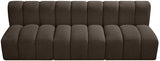 Arc Boucle Fabric 3pc. Sectional Brown from Meridian - Luna Furniture