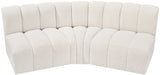 Arc Boucle Fabric 3pc. Sectional Cream from Meridian - Luna Furniture