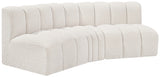 Arc Boucle Fabric 3pc. Sectional Cream from Meridian - Luna Furniture