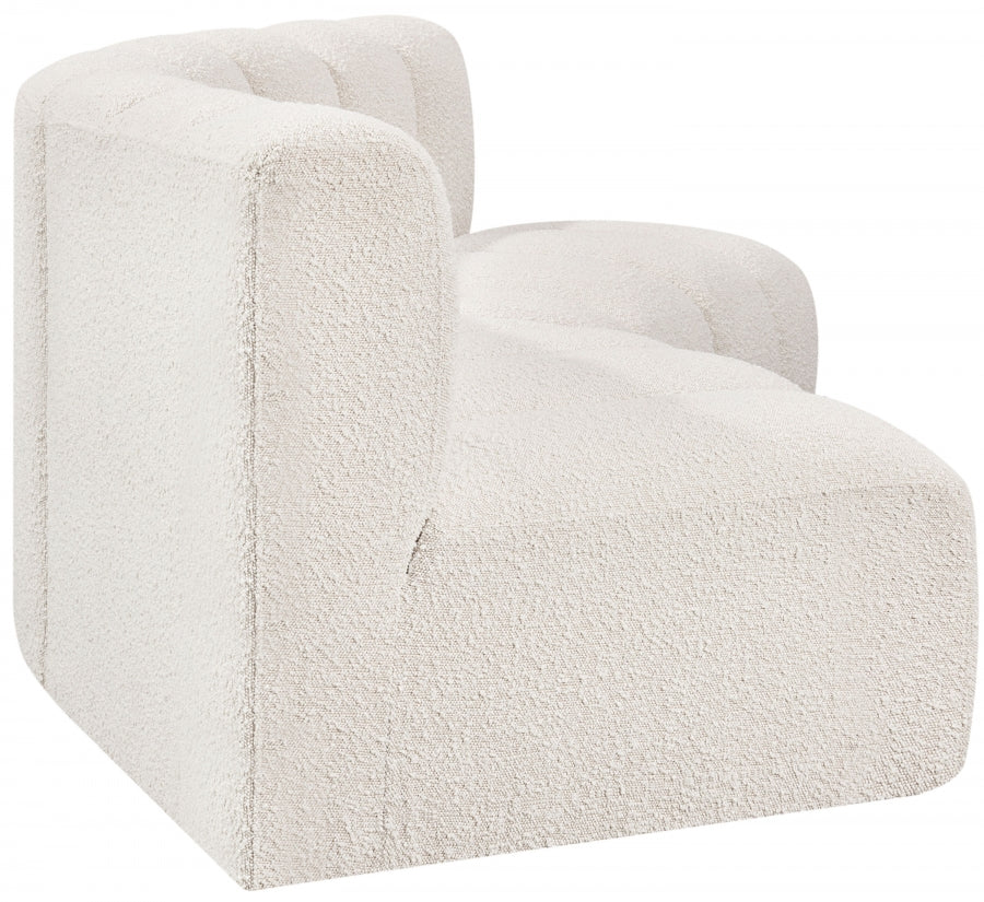 Arc Boucle Fabric 3pc. Sectional Cream from Meridian - Luna Furniture