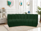 Arc Boucle Fabric 3pc. Sectional Green from Meridian - Luna Furniture