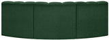 Arc Boucle Fabric 3pc. Sectional Green from Meridian - Luna Furniture