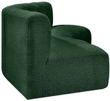 Arc Boucle Fabric 3pc. Sectional Green from Meridian - Luna Furniture