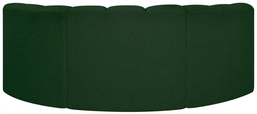 Arc Boucle Fabric 3pc. Sectional Green from Meridian - Luna Furniture