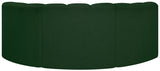 Arc Boucle Fabric 3pc. Sectional Green from Meridian - Luna Furniture