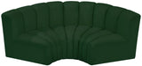 Arc Boucle Fabric 3pc. Sectional Green from Meridian - Luna Furniture