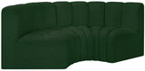 Arc Boucle Fabric 3pc. Sectional Green from Meridian - Luna Furniture