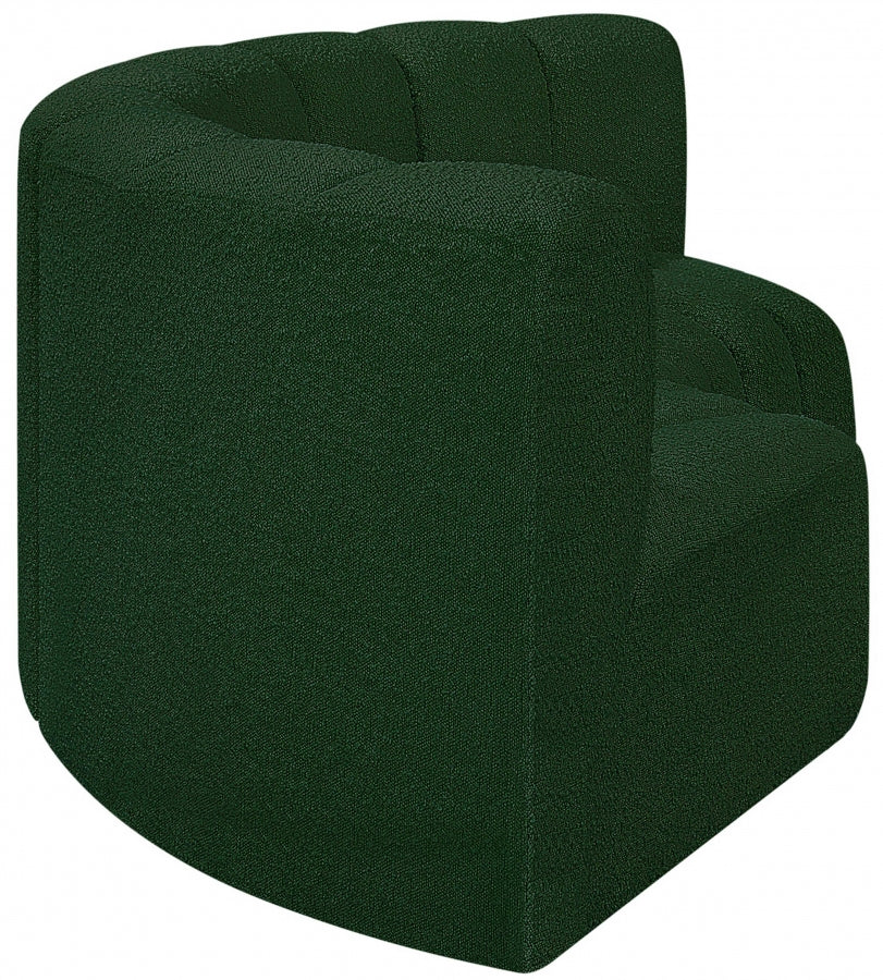 Arc Boucle Fabric 3pc. Sectional Green from Meridian - Luna Furniture