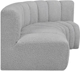 Arc Boucle Fabric 3pc. Sectional Grey from Meridian - Luna Furniture