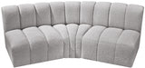 Arc Boucle Fabric 3pc. Sectional Grey from Meridian - Luna Furniture