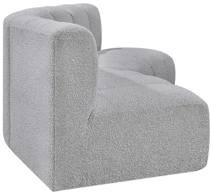 Arc Boucle Fabric 3pc. Sectional Grey from Meridian - Luna Furniture