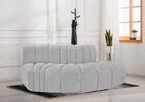 Arc Boucle Fabric 3pc. Sectional Grey from Meridian - Luna Furniture