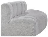 Arc Boucle Fabric 3pc. Sectional Grey from Meridian - Luna Furniture