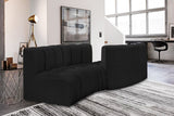 Arc Boucle Fabric 4pc. Sectional Black from Meridian - Luna Furniture