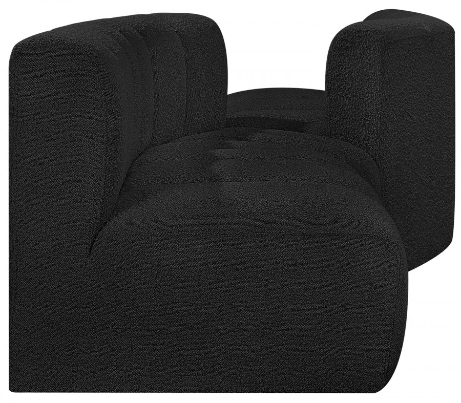 Arc Boucle Fabric 4pc. Sectional Black from Meridian - Luna Furniture