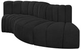 Arc Boucle Fabric 4pc. Sectional Black from Meridian - Luna Furniture