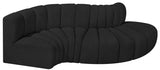 Arc Boucle Fabric 4pc. Sectional Black from Meridian - Luna Furniture