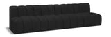 Arc Boucle Fabric 4pc. Sectional Black from Meridian - Luna Furniture