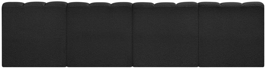 Arc Boucle Fabric 4pc. Sectional Black from Meridian - Luna Furniture