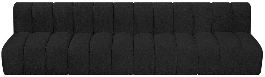 Arc Boucle Fabric 4pc. Sectional Black from Meridian - Luna Furniture