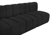 Arc Boucle Fabric 4pc. Sectional Black from Meridian - Luna Furniture