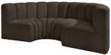 Arc Boucle Fabric 4pc. Sectional Brown from Meridian - Luna Furniture