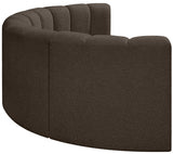 Arc Boucle Fabric 4pc. Sectional Brown from Meridian - Luna Furniture