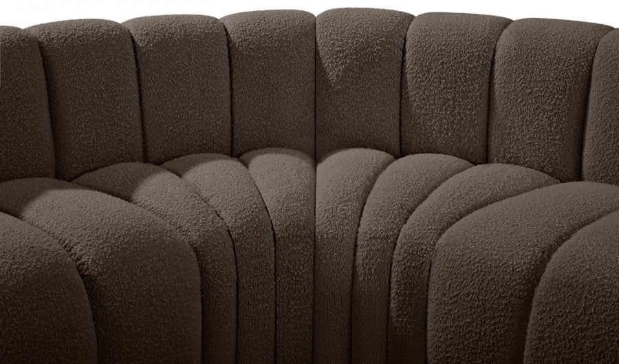 Arc Boucle Fabric 4pc. Sectional Brown from Meridian - Luna Furniture