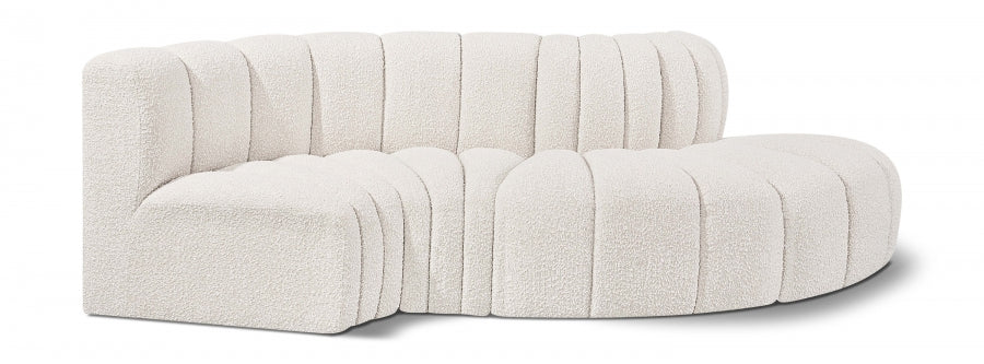 Arc Boucle Fabric 4pc. Sectional Cream from Meridian - Luna Furniture