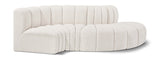 Arc Boucle Fabric 4pc. Sectional Cream from Meridian - Luna Furniture