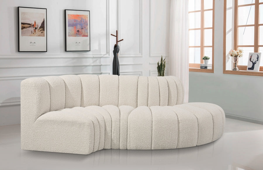 Arc Boucle Fabric 4pc. Sectional Cream from Meridian - Luna Furniture