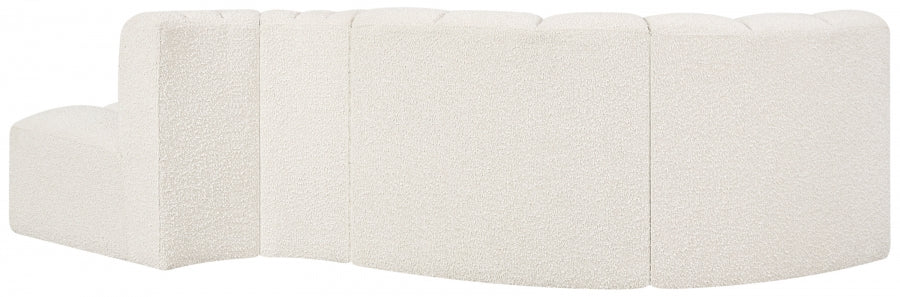 Arc Boucle Fabric 4pc. Sectional Cream from Meridian - Luna Furniture