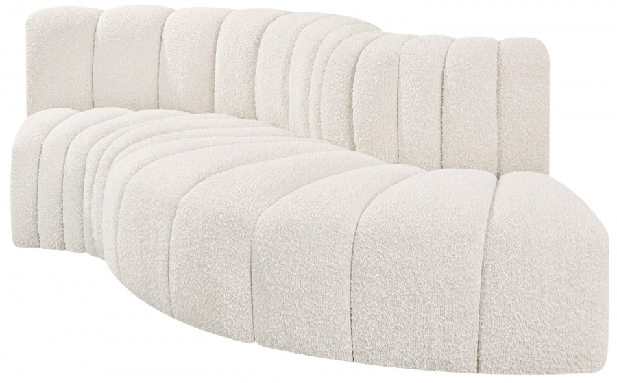 Arc Boucle Fabric 4pc. Sectional Cream from Meridian - Luna Furniture