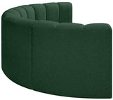 Arc Boucle Fabric 4pc. Sectional Green from Meridian - Luna Furniture