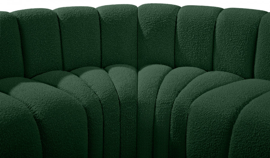 Arc Boucle Fabric 4pc. Sectional Green from Meridian - Luna Furniture