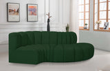 Arc Boucle Fabric 4pc. Sectional Green from Meridian - Luna Furniture