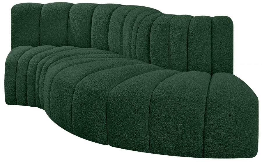 Arc Boucle Fabric 4pc. Sectional Green from Meridian - Luna Furniture