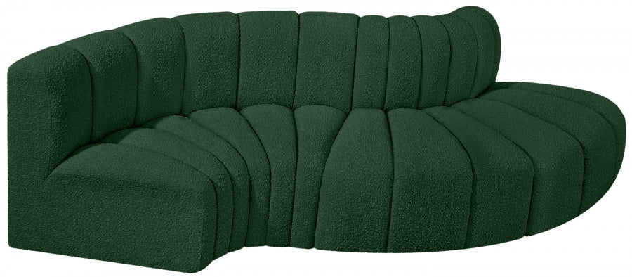 Arc Boucle Fabric 4pc. Sectional Green from Meridian - Luna Furniture